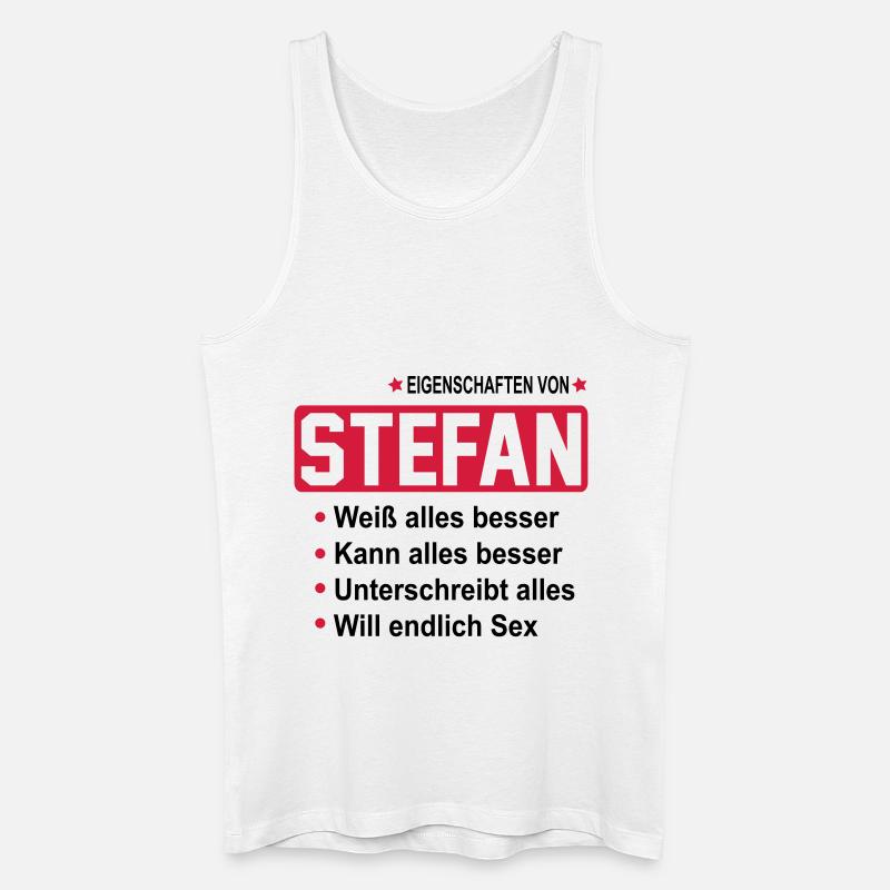 stefan - Männer Bio Tank Top - Weiß
