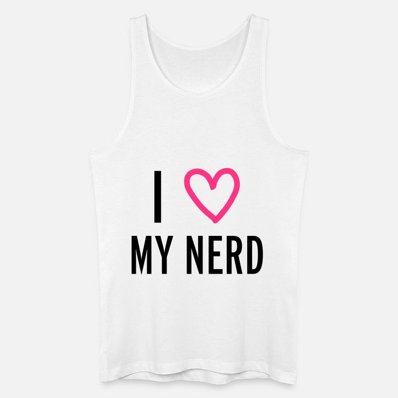 Nerd - Männer Bio Tank Top - Weiß