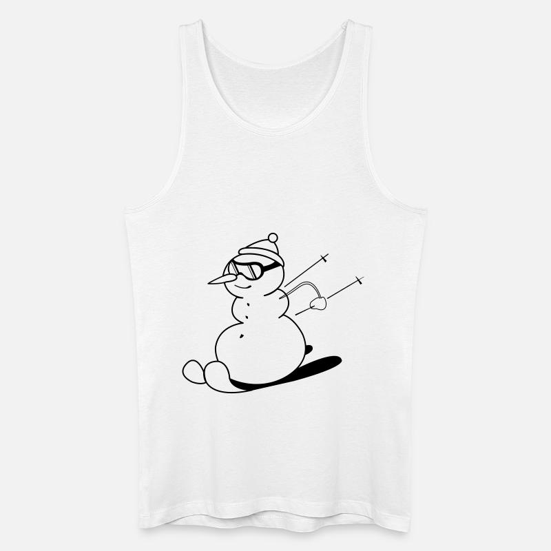 ski_snowman_01 - Männer Bio Tank Top - Weiß