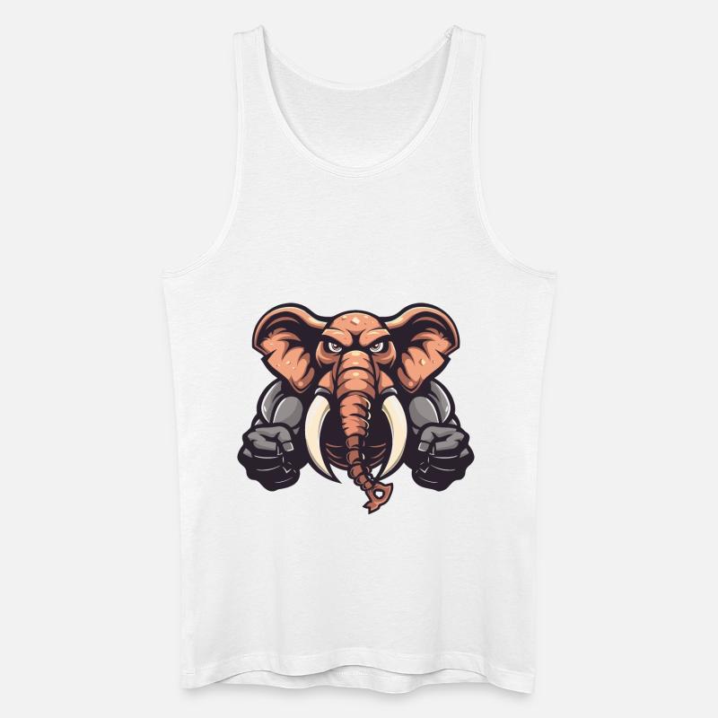 Elefant Tier Comic - Männer Bio Tank Top - Weiß