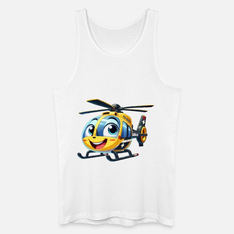 Trauma-Hubschrauber Junior - Männer Bio Tank Top - Weiß