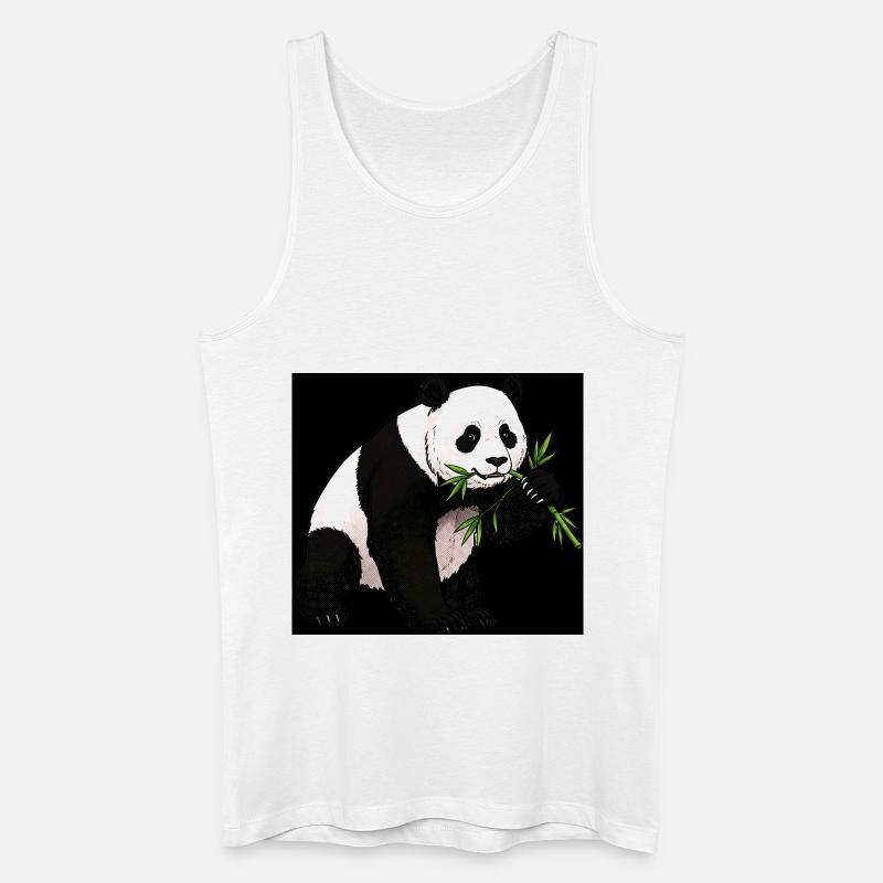 Panda - Männer Bio Tank Top - Weiß