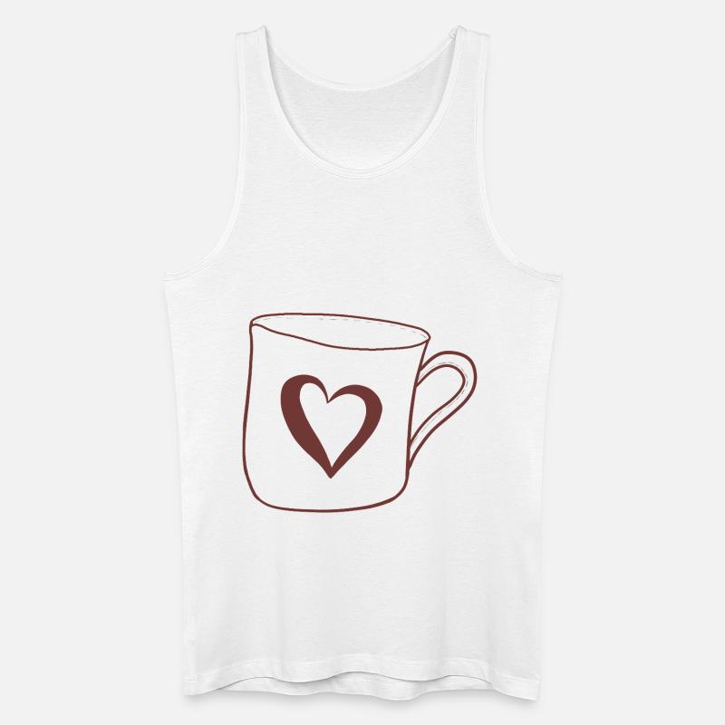 Becher mit Herz - Männer Bio Tank Top - Weiß