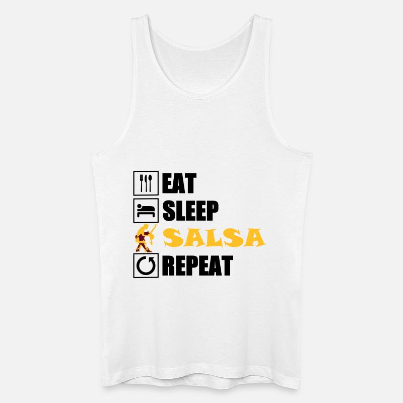 eat sleep SALSA repeat - Männer Bio Tank Top - Weiß