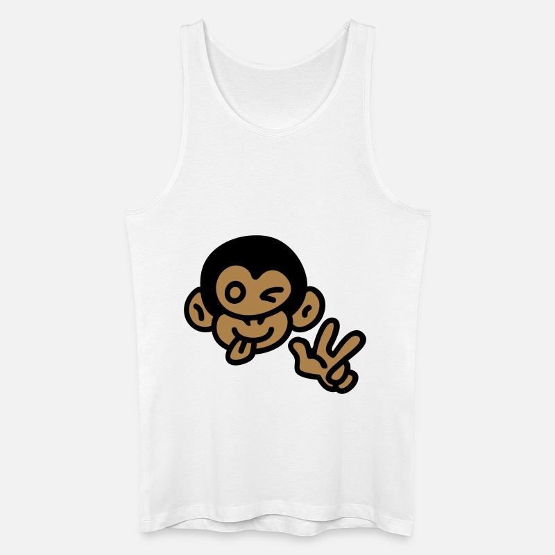 Affe cool - Männer Bio Tank Top - Weiß