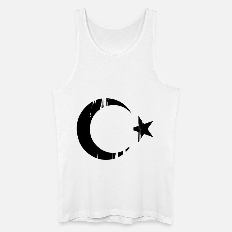 Türkische Flagge - Männer Bio Tank Top - Weiß