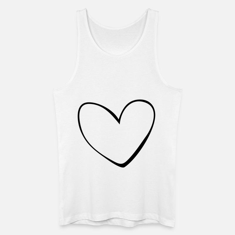 Herz - Männer Bio Tank Top - Weiß