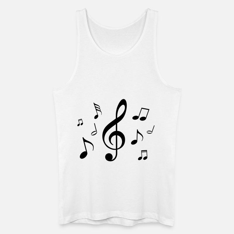 Music note - Männer Bio Tank Top - Weiß
