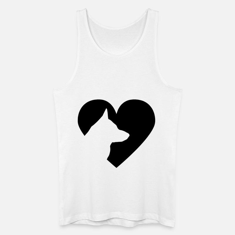 Herz mit Schäferhund Vector - Männer Bio Tank Top - Weiß