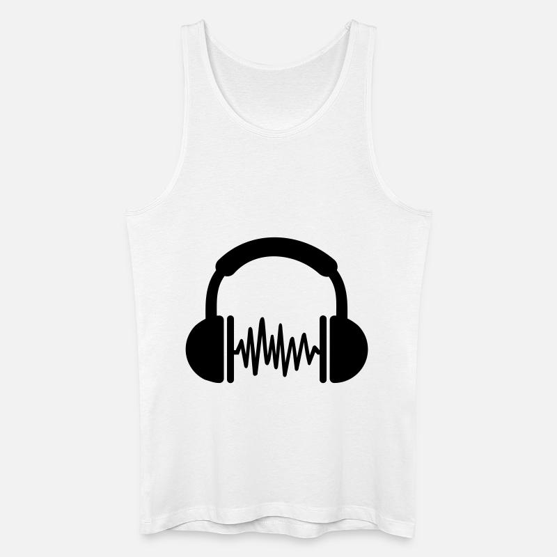 Kopfhörer - Männer Bio Tank Top - Weiß