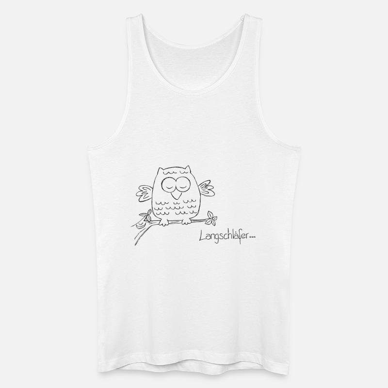 Langschläfer, Eule - Männer Bio Tank Top - Weiß