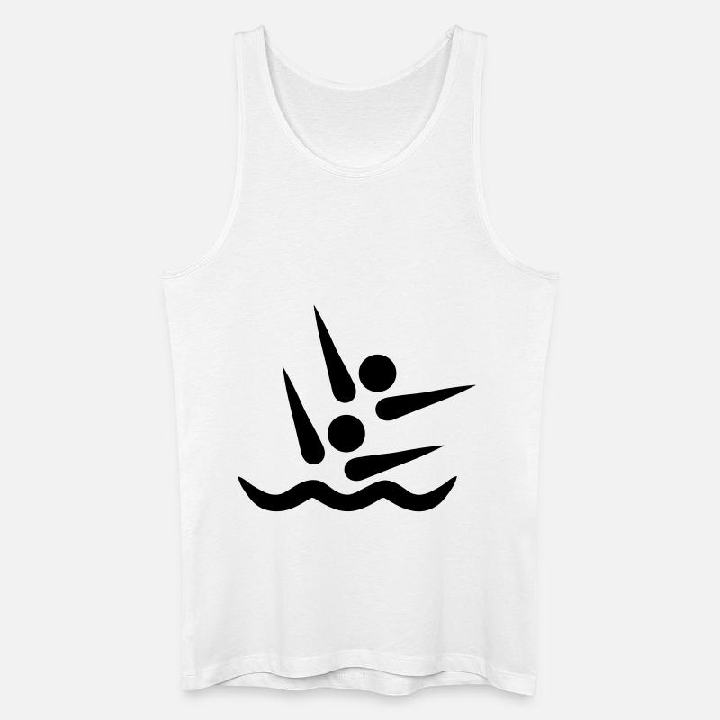 Synchronschwimmen - Männer Bio Tank Top - Weiß