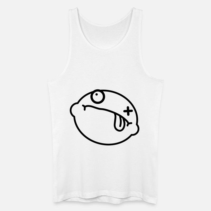 Dead Lemon Smiley - Männer Bio Tank Top - Weiß
