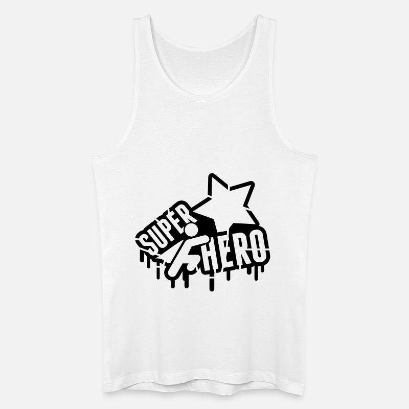 super_hero_grunge_bx1 - Männer Bio Tank Top - Weiß