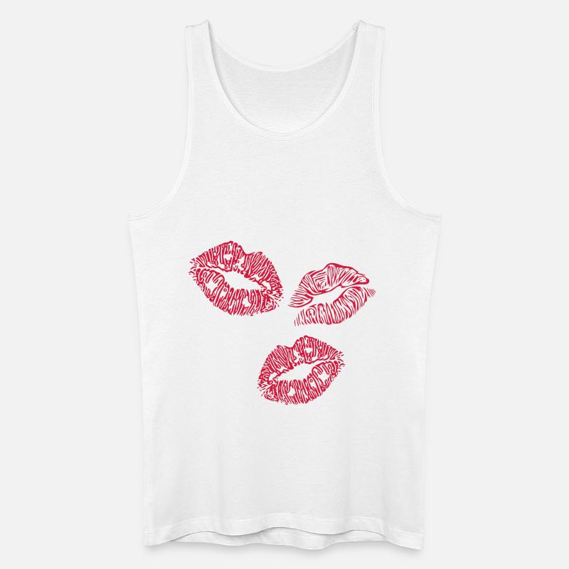 lips - Men’s Organic Tank Top - white