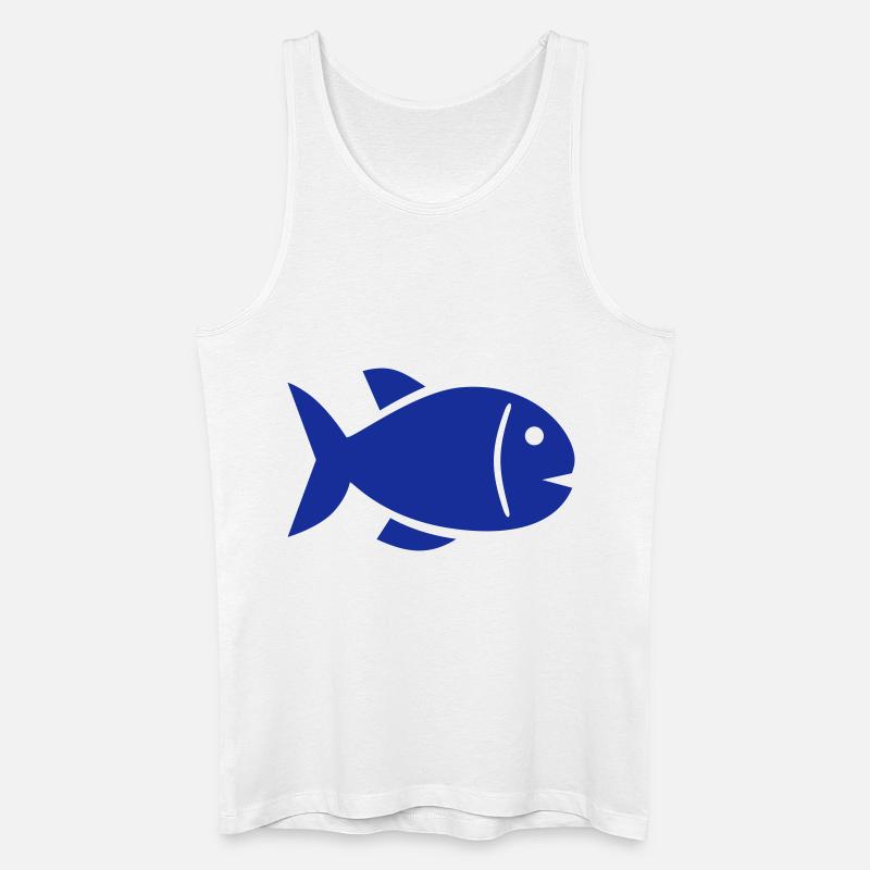 Fisch - Männer Bio Tank Top - Weiß