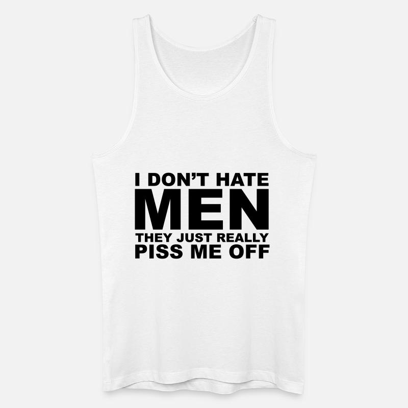 Hate Men - Männer Bio Tank Top - Weiß