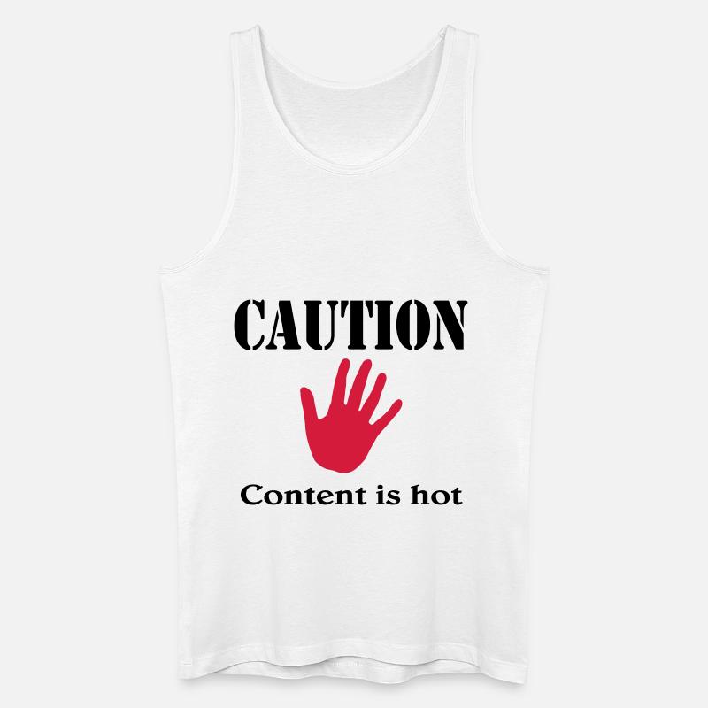 Caution, content is hot - Økologisk tanktop til mænd - hvid