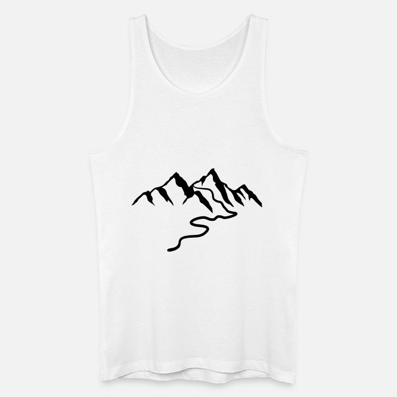 Schöne Berge Mit Wanderweg - Männer Bio Tank Top - Weiß