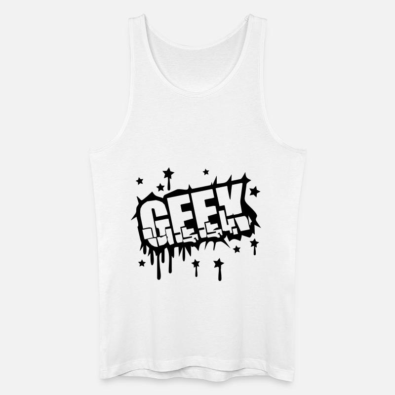 Geek Zerbrochenes Graffiti Design - Men’s Organic Tank Top - white