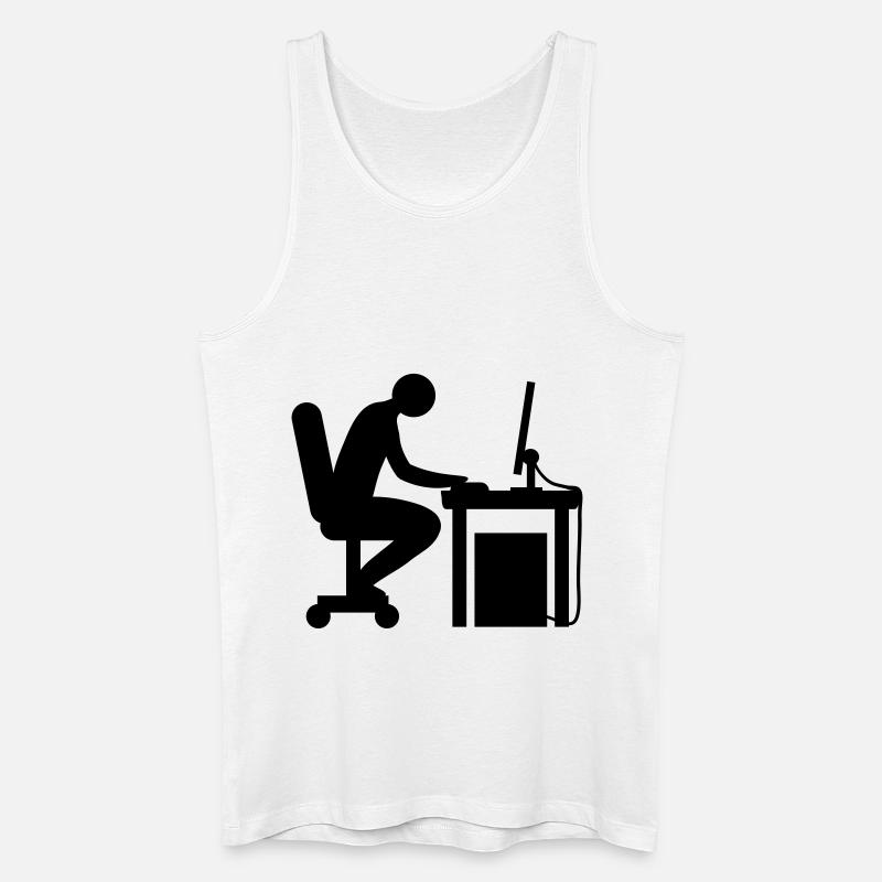 Computer Schreibtisch Nerd - Männer Bio Tank Top - Weiß