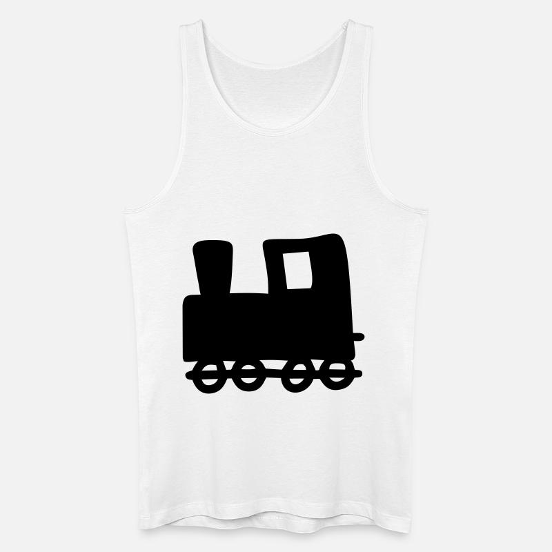 Dampflok - Zeichnung - Männer Bio Tank Top - Weiß