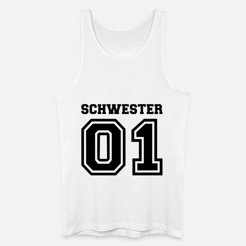 Schwester - Männer Bio Tank Top - Weiß