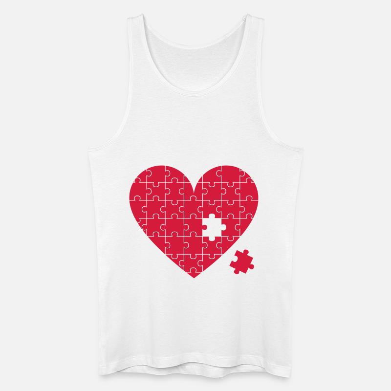 herz - Männer Bio Tank Top - Weiß