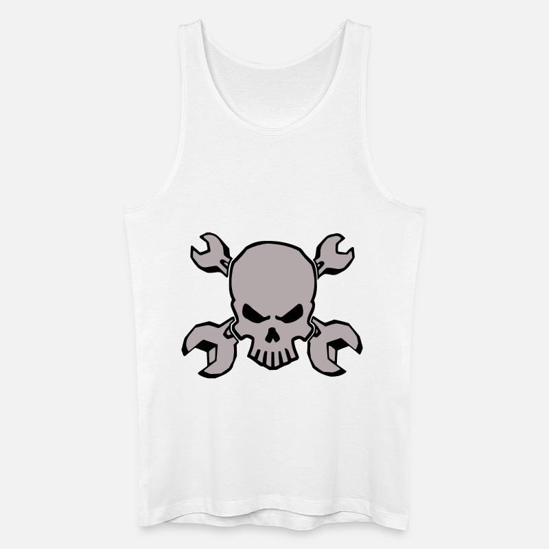 TOOLSKULL - 2C - Männer Bio Tank Top - Weiß