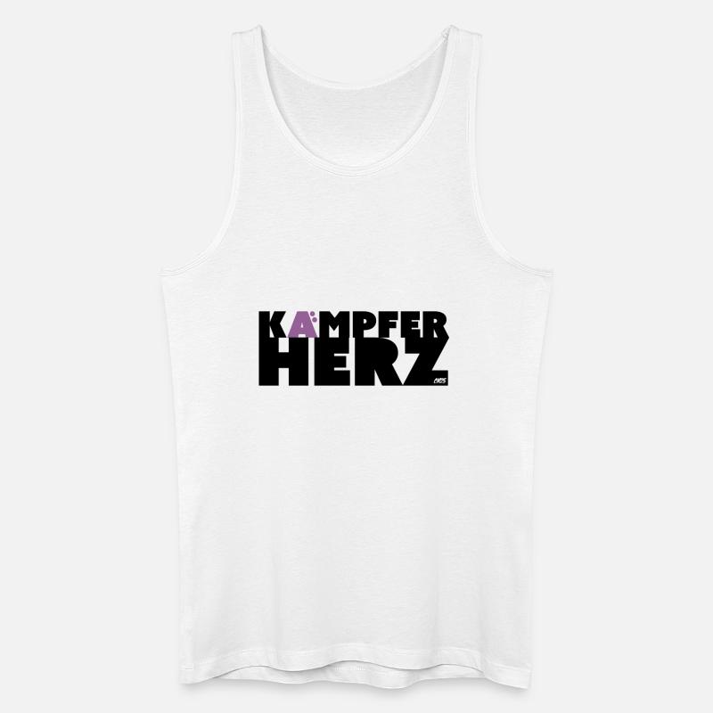 KH - Kämpferherz Spruch - Männer Bio Tank Top - Weiß