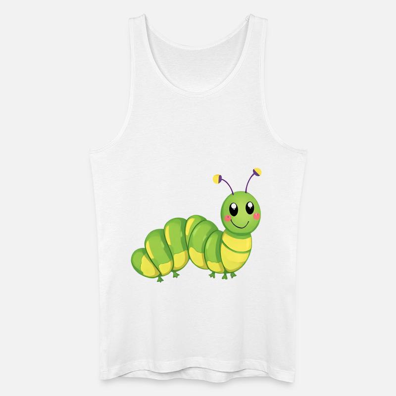 Lächelnde Raupe - Männer Bio Tank Top - Weiß
