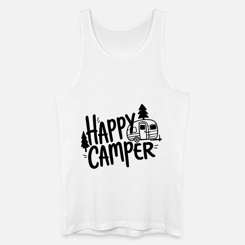 glücklicher Camper - Männer Bio Tank Top - Weiß