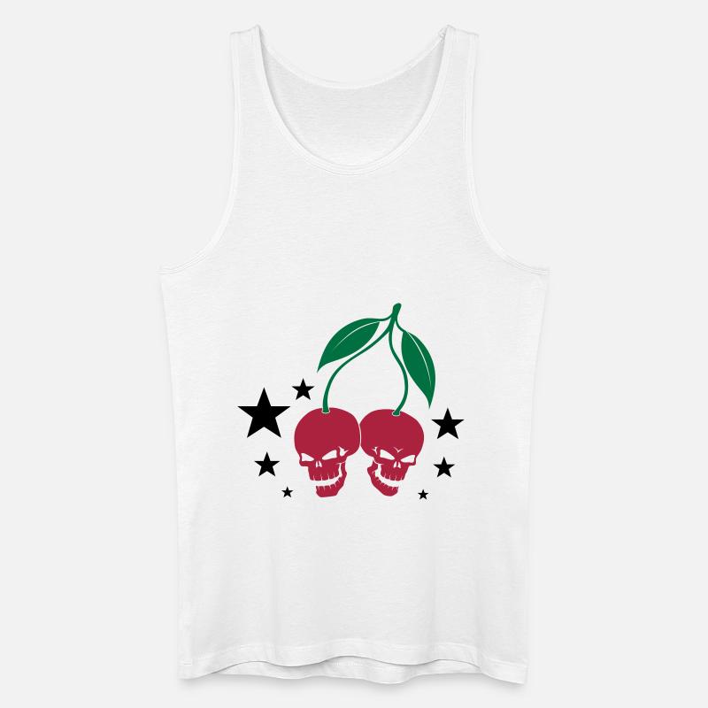 Cherry Skulls - Männer Bio Tank Top - Weiß
