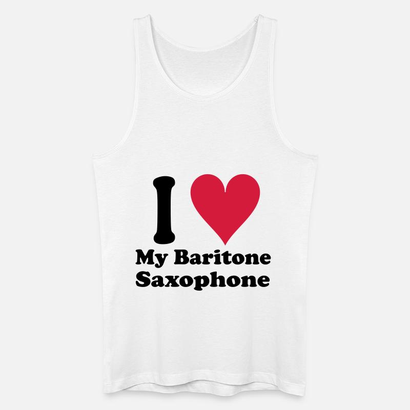 I Love Baritone Saxophone - Männer Bio Tank Top - Weiß