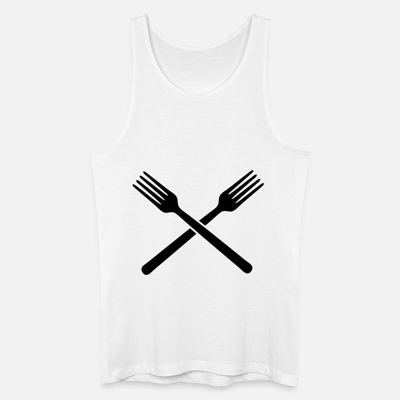 gabeln gabel essen - Männer Bio Tank Top - Weiß