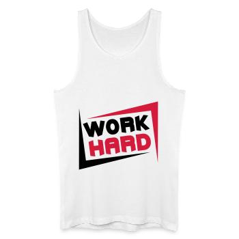 Work Hard - Männer Bio Tank Top - Weiß - Vorne