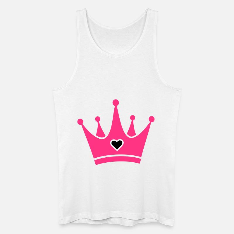 Krone mit Herz-Diamant - Männer Bio Tank Top - Weiß