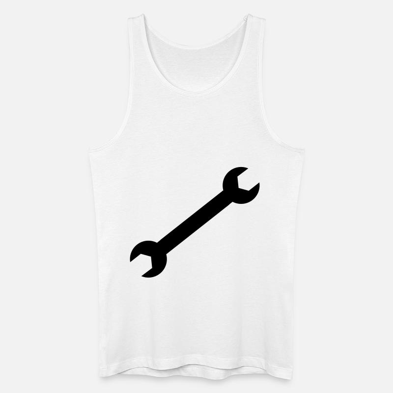 Schraubenschlüssel - Männer Bio Tank Top - Weiß