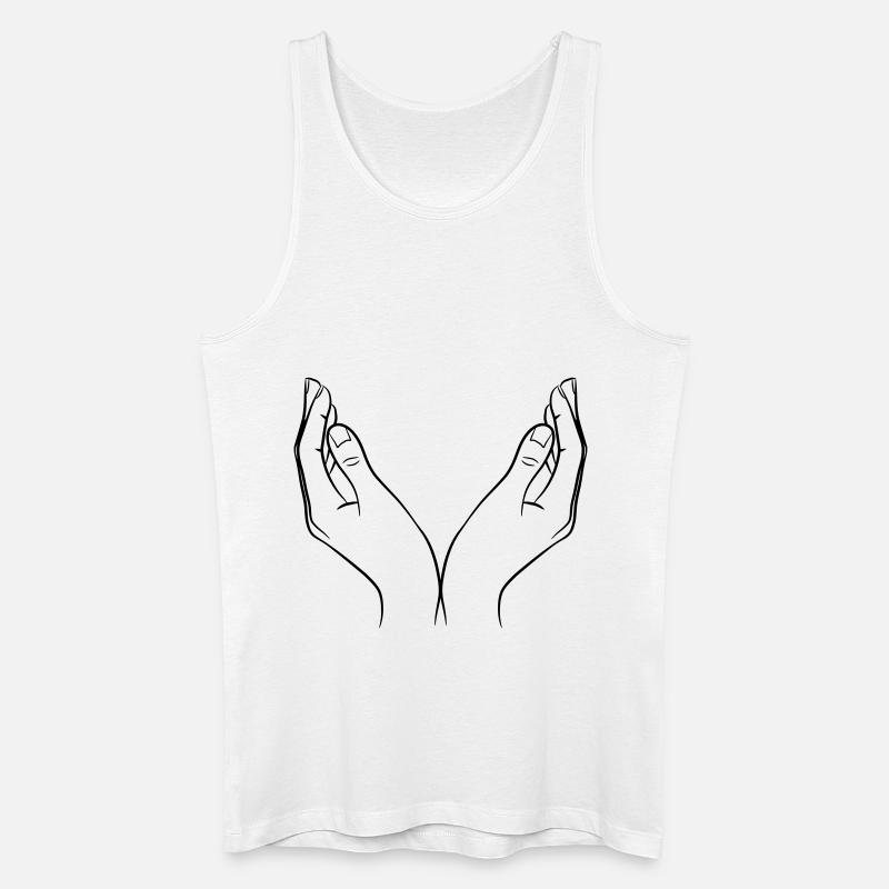 Hände Schale - Männer Bio Tank Top - Weiß