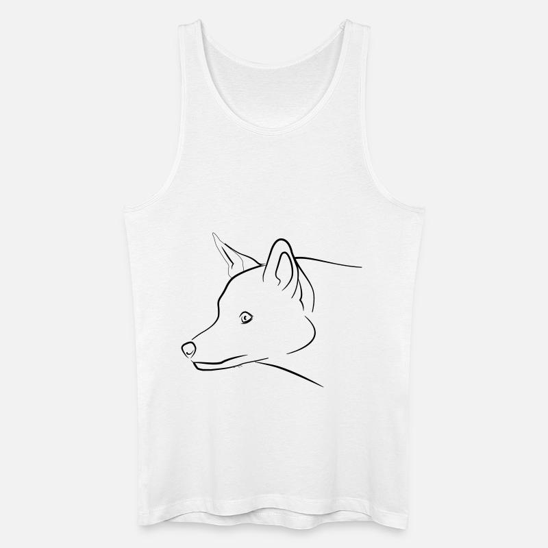 Fuchs Grafik schwarz - Männer Bio Tank Top - Weiß