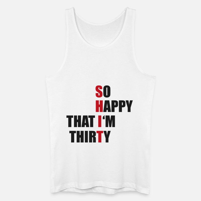 30 - Männer Bio Tank Top - Weiß