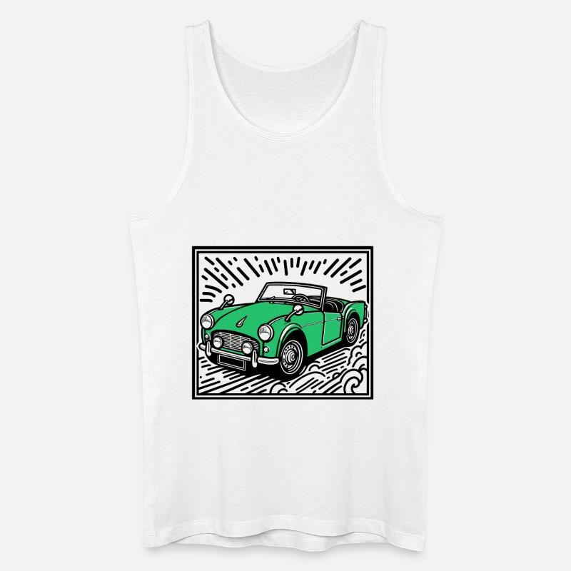 Grünes Oldtimer-Auto - Männer Bio Tank Top - Weiß