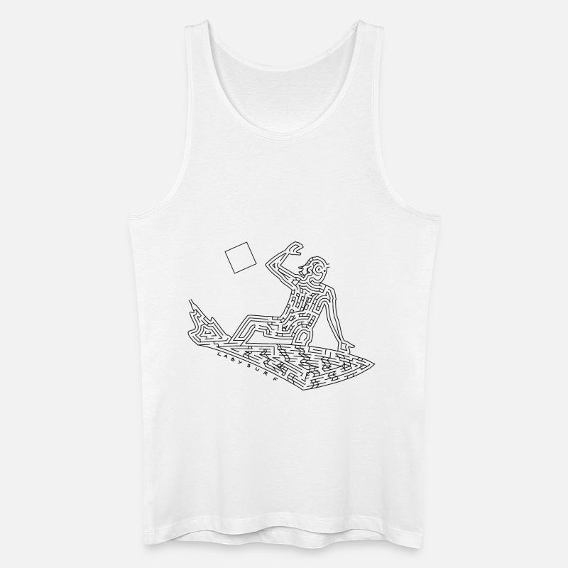 Surfer Maze (schwarze Version) - Männer Bio Tank Top - Weiß