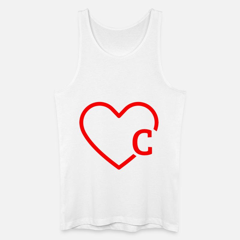 Buchstabe C Rotes Herz - Männer Bio Tank Top - Weiß