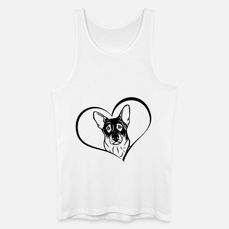 Schäferhund im Herz - Männer Bio Tank Top - Weiß