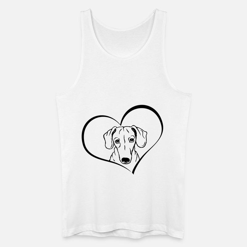 Dackel im Herz - Männer Bio Tank Top - Weiß