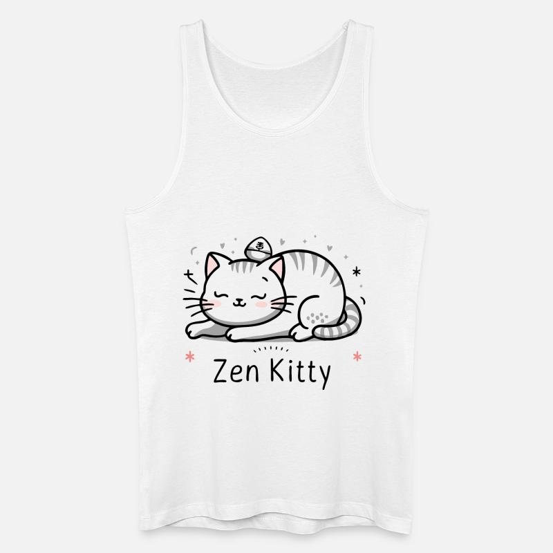 Zen-Kätzchen - Männer Bio Tank Top - Weiß