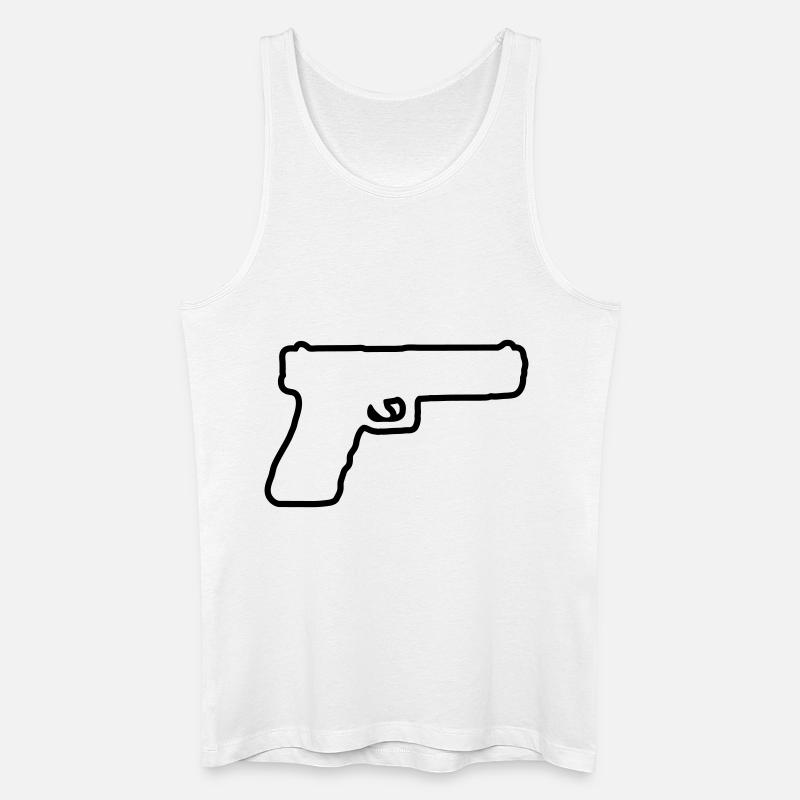 gun design 01 - Männer Bio Tank Top - Weiß