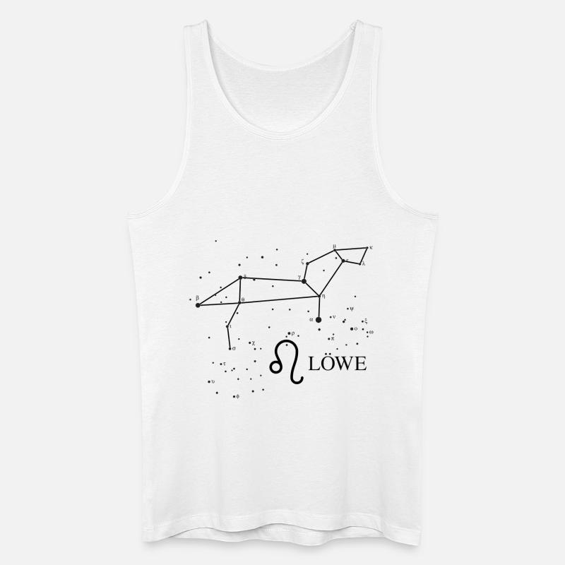Tierzeichen Löwe mit Sternbild - Männer Bio Tank Top - Weiß