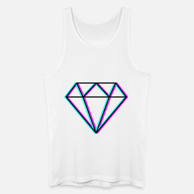 Diamant - Neonfarben Design - Männer Bio Tank Top - Weiß